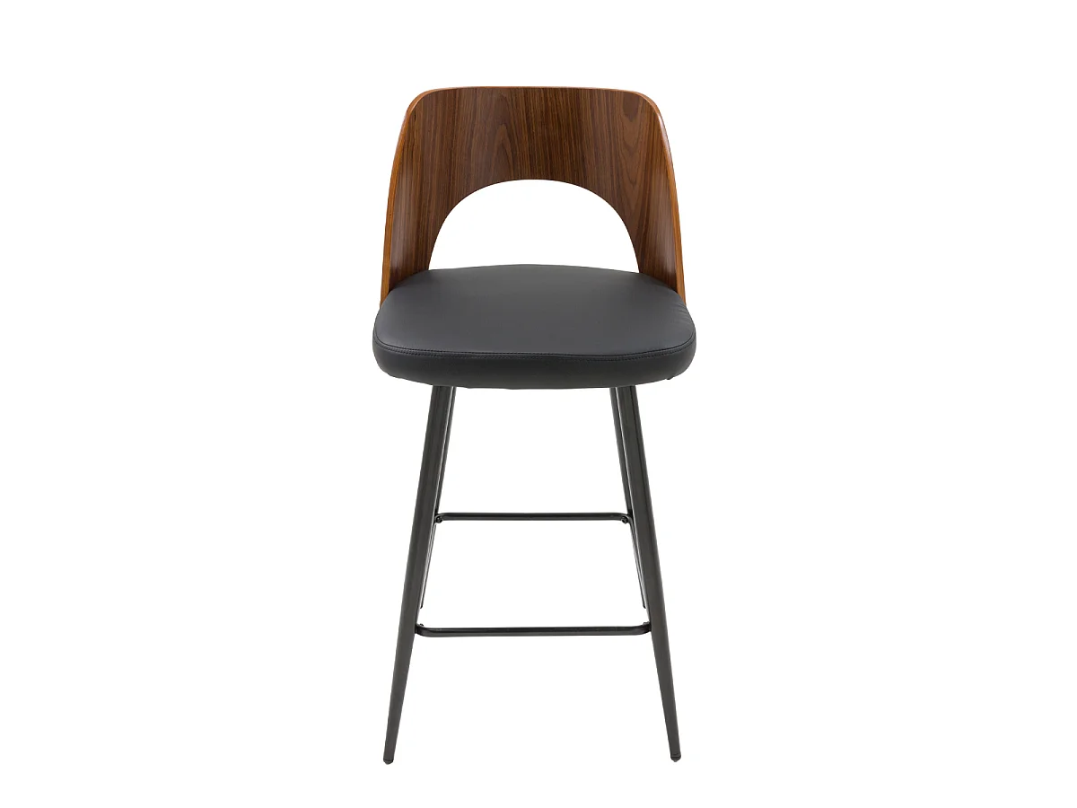 Barstuhl aus schwarzem Vinyl L45 cm - AUSTIN