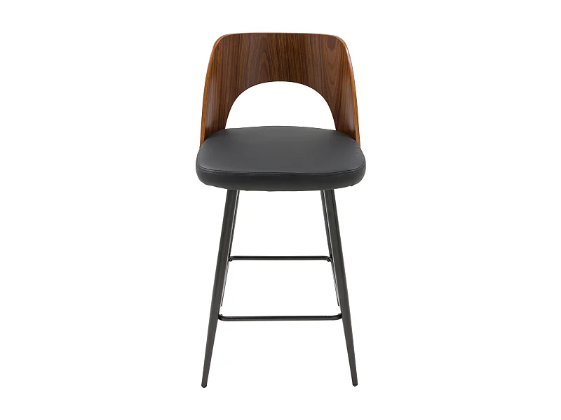 Barstuhl aus schwarzem Vinyl L45 cm - AUSTIN