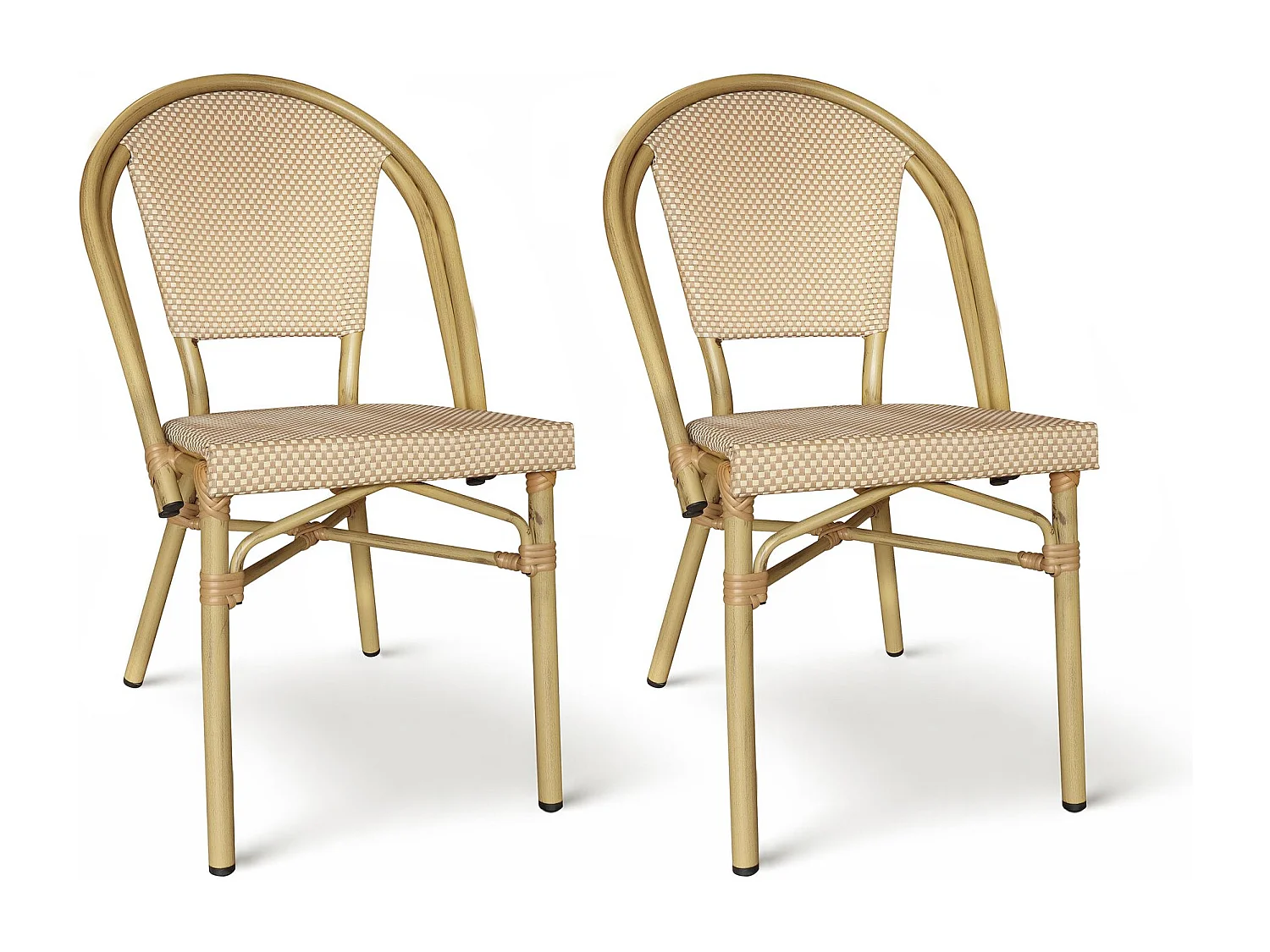 Now's Home - Lot De 2 Chaises De Terrasse Beige Avec Structure En Aluminium Amalfi