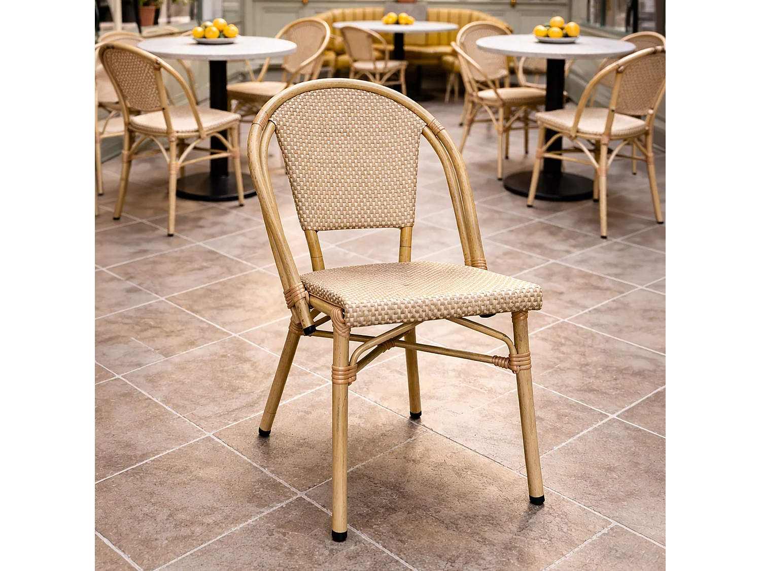Now's Home - Lot De 2 Chaises De Terrasse Beige Avec Structure En Aluminium Amalfi