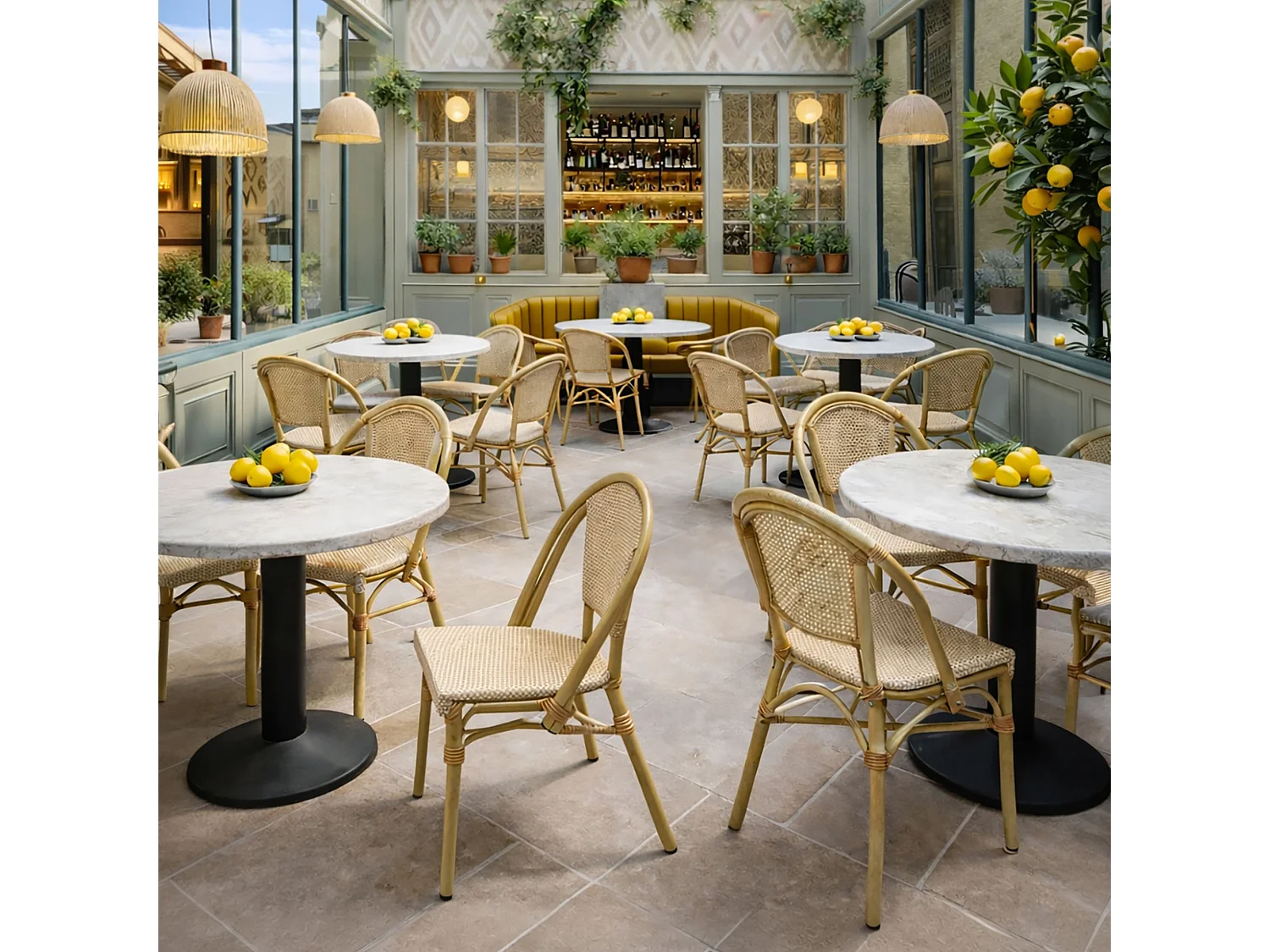 Now's Home - Lot De 2 Chaises De Terrasse Beige Avec Structure En Aluminium Amalfi