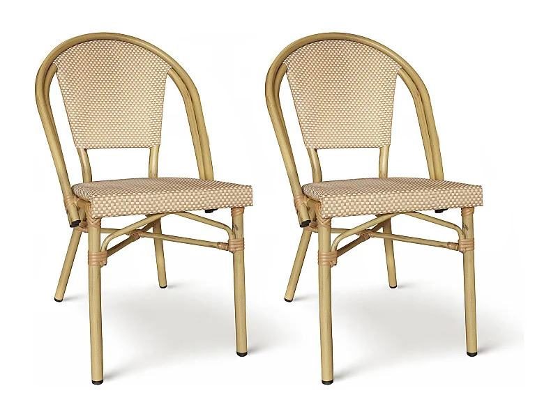 Now's Home - Lot De 2 Chaises De Terrasse Beige Avec Structure En Aluminium Amalfi
