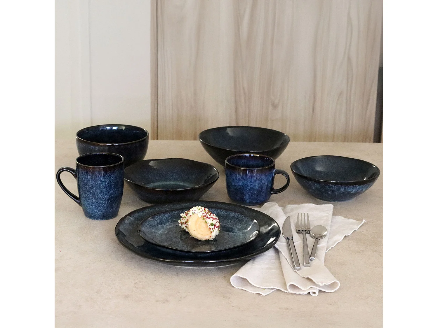 Ogo Living - Lot 6 Coupelles Costa 19.5x4.5cm En Gres Bleu