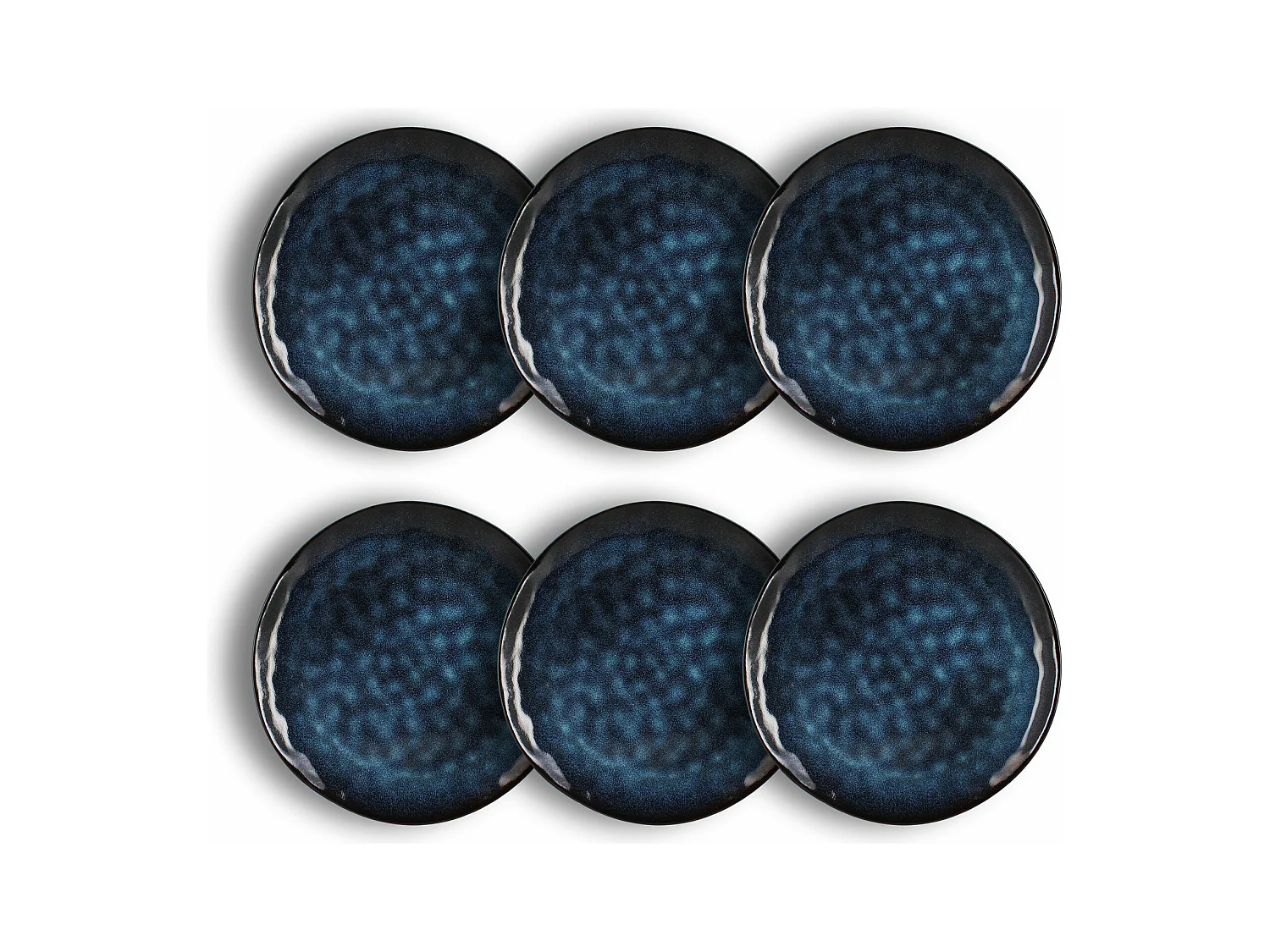 Ogo Living - Lot 6 Assiettes Plates Costa 28cm En Gres Bleu