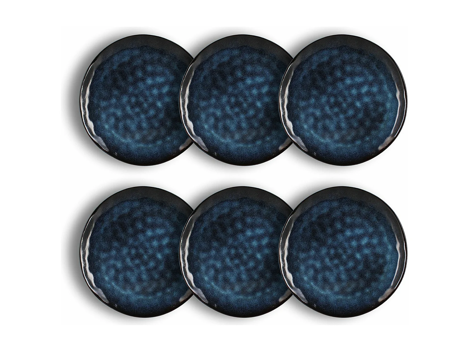 Ogo Living - Lot 6 Assiettes Plates Costa 28cm En Gres Bleu