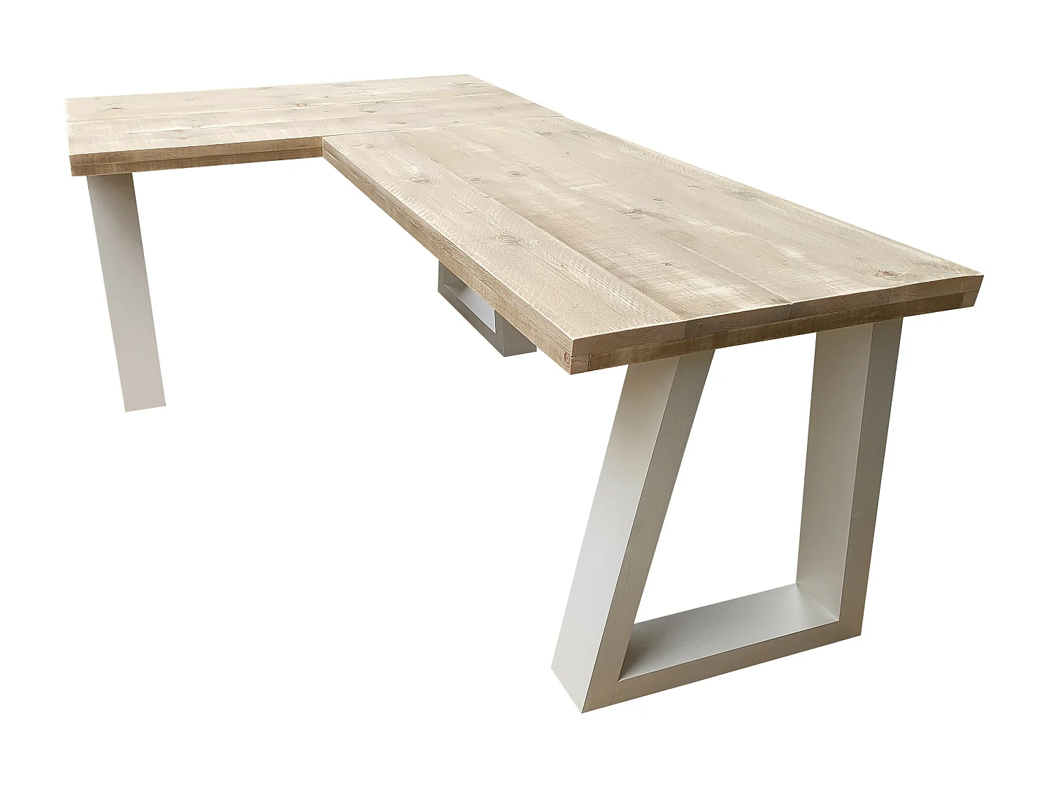 Wood4you - bureau d'angle - vancouver bois d'échafaudage - 200120   blanc