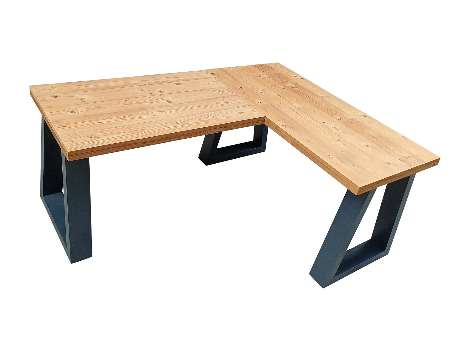 Wood4you - bureau d'angle - vancouver bois torréfié - 190140   anthracite