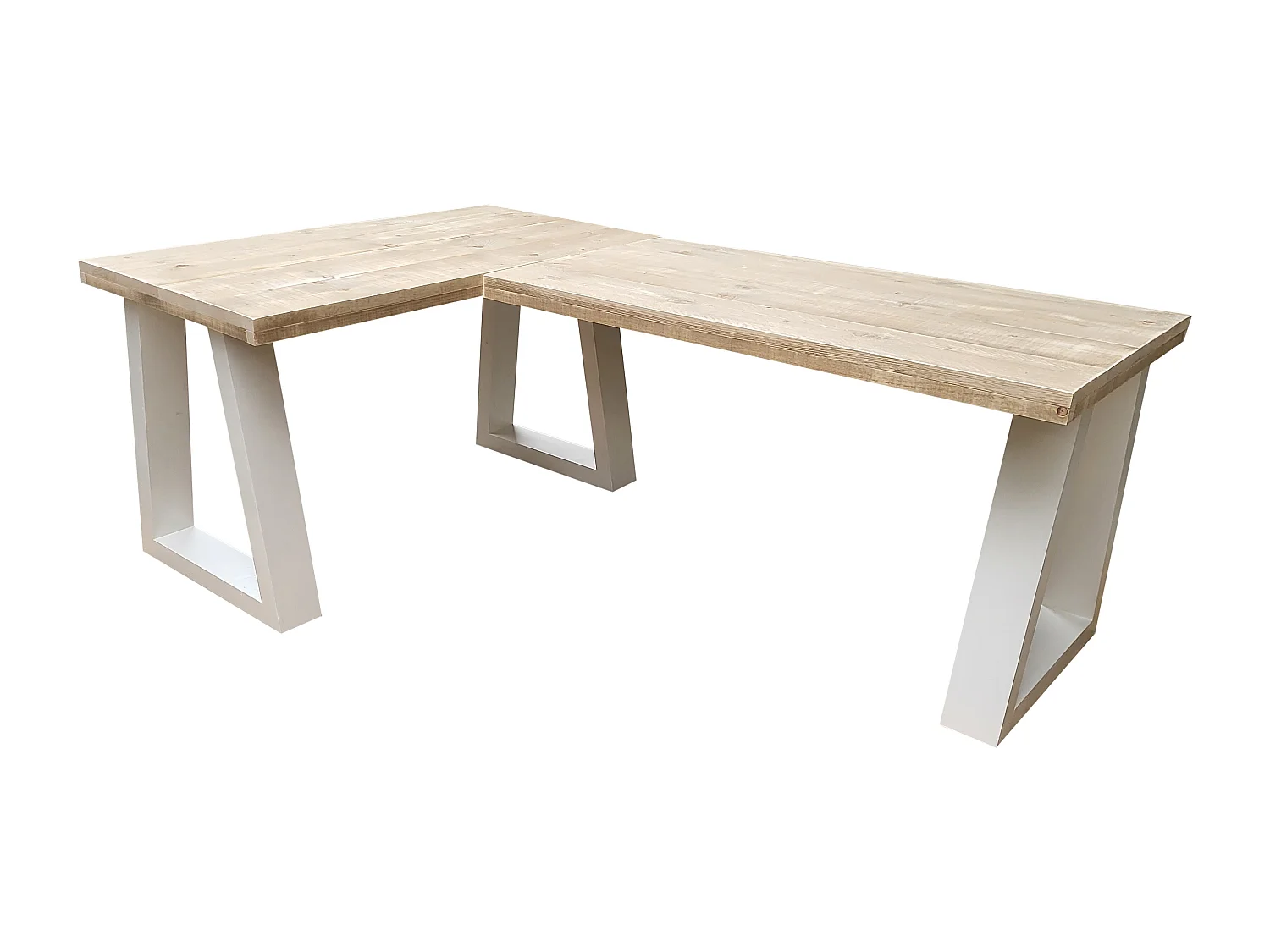 Wood4you - bureau d'angle - vancouver bois d'échafaudage - 190160   blanc