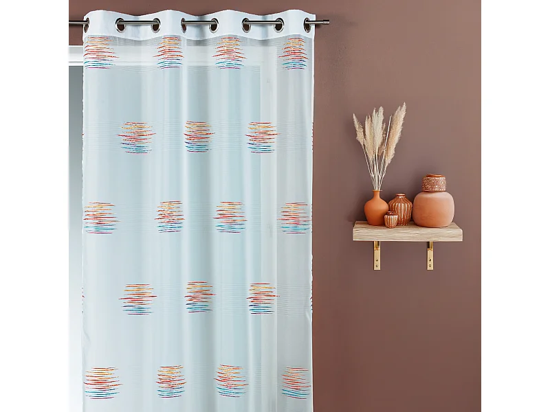 Voilage en jacquard à imprimés fantaisie