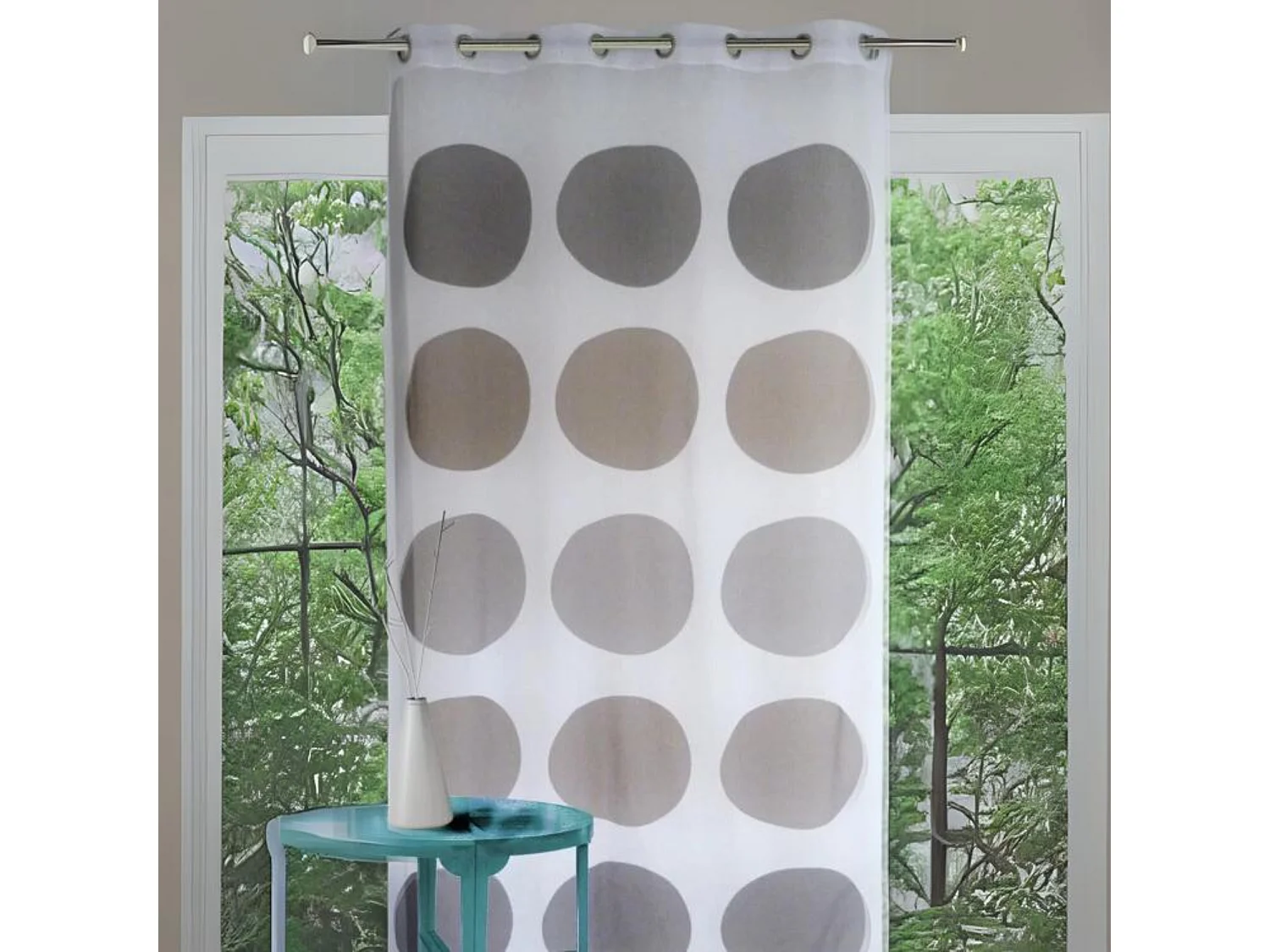 Voilage étamine avec des "Gros Pois"