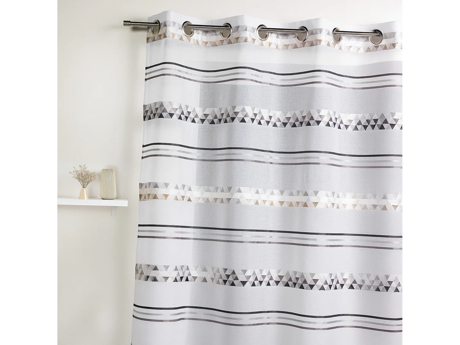 Voilage Jacquard en étamine géométrique