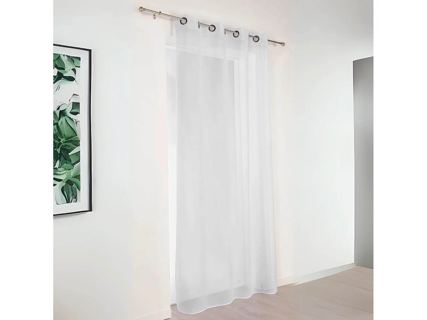 Voilage uni à l'aspect lin