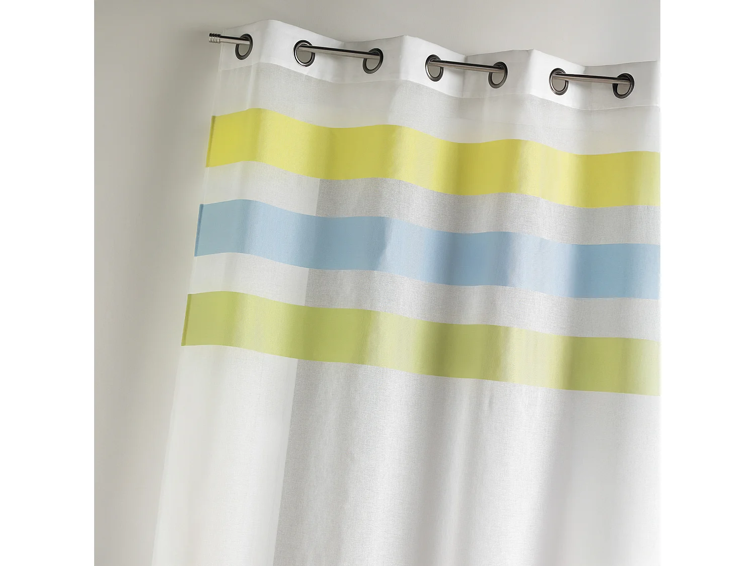 Voilage en étamine fantaisie à rayures horizontales