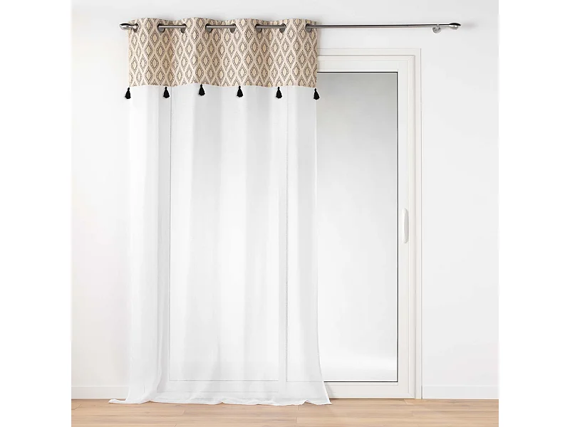 Rideau Voilage à Œillets "Oricia" 140x240cm Beige