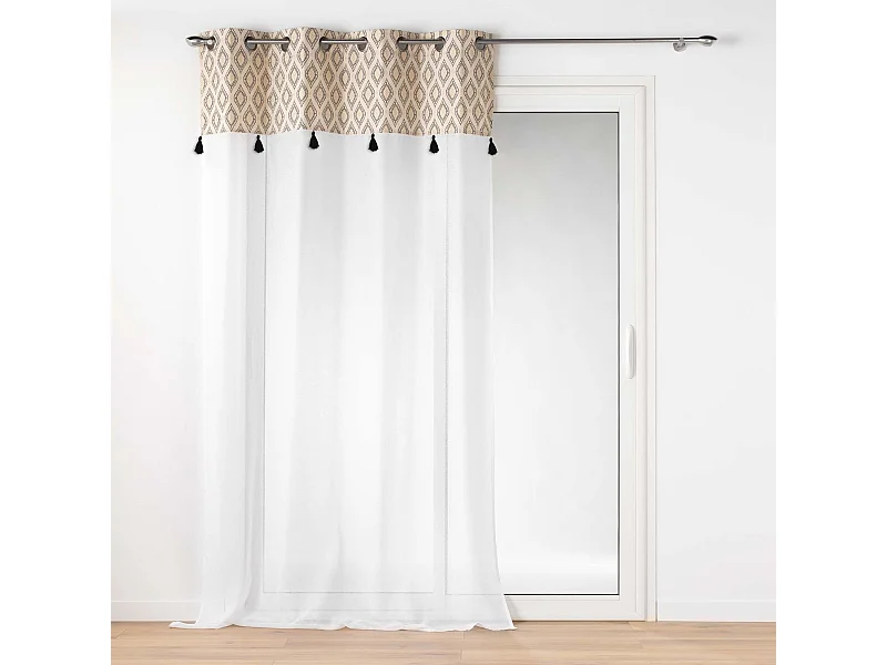 Rideau Voilage à Œillets "Oricia" 140x240cm Beige