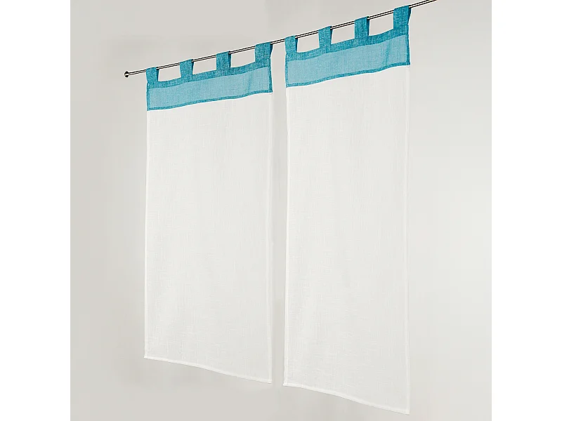 Paire de Petits voilages Voile Aspect Lin