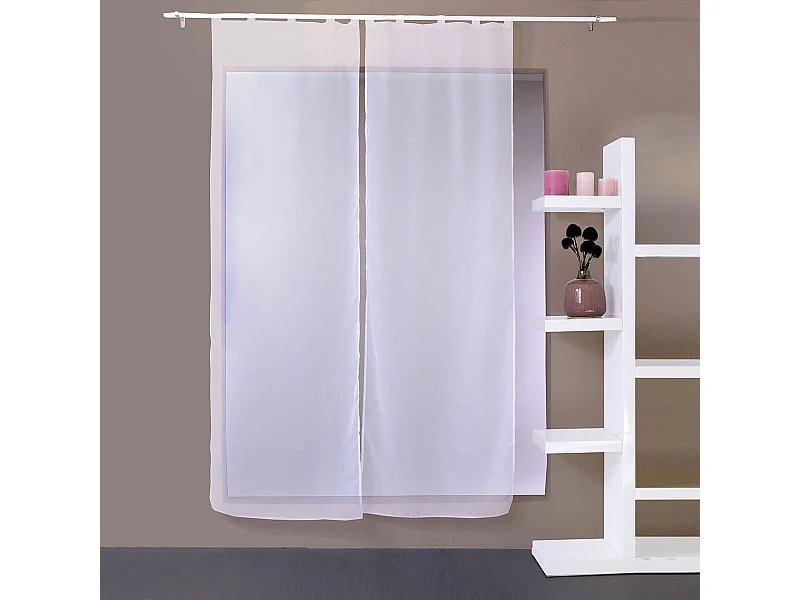 Paire de petits voilages droits à 5 passants