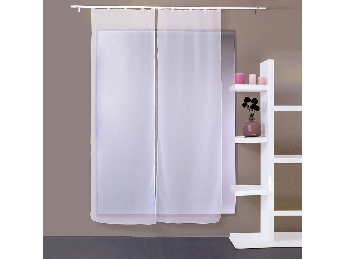 Paire de petits voilages droits à 5 passants