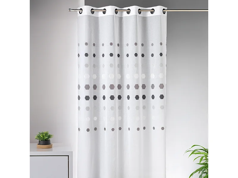 Visillo fantasía de lunares geométricos