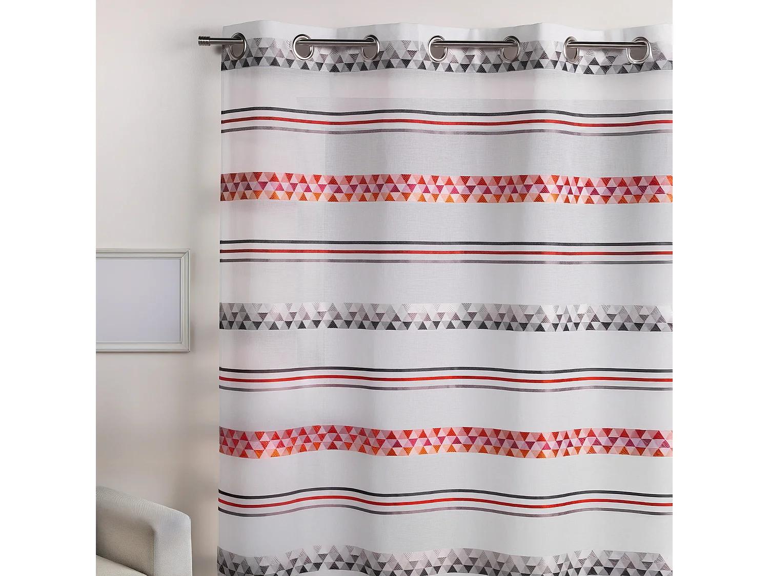 Voilage Jacquard en étamine géométrique