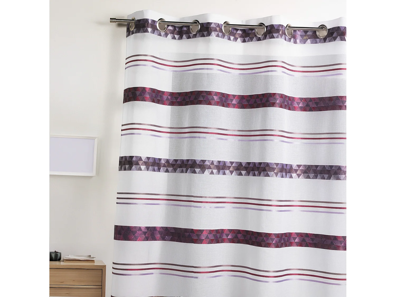 Voilage Jacquard en étamine géométrique