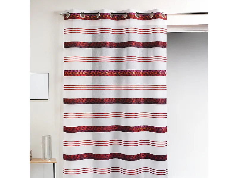 Voilage Jacquard en étamine géométrique