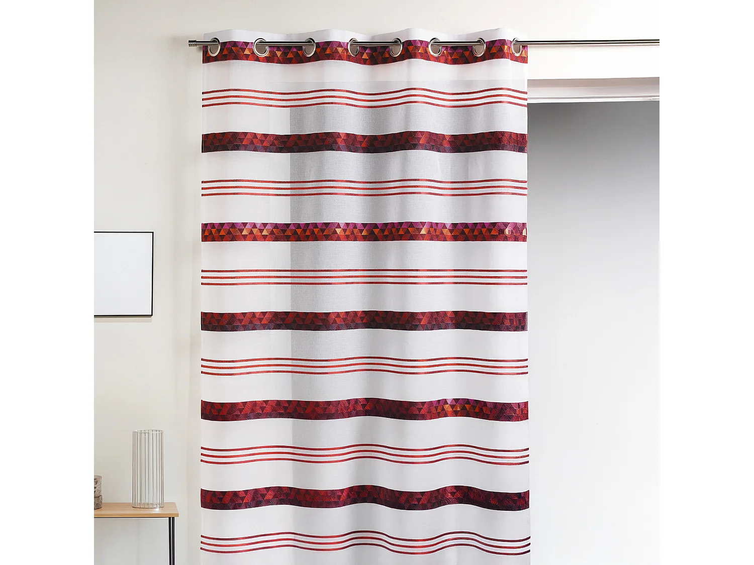 Voilage Jacquard en étamine géométrique