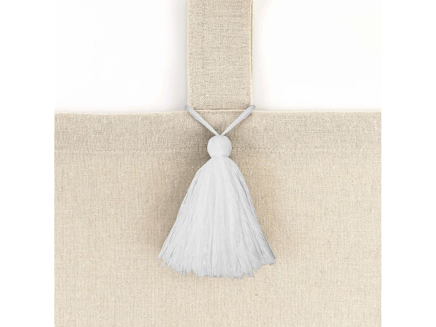 Rideau à Passants Pompons "Cyrine" 140x240cm Beige