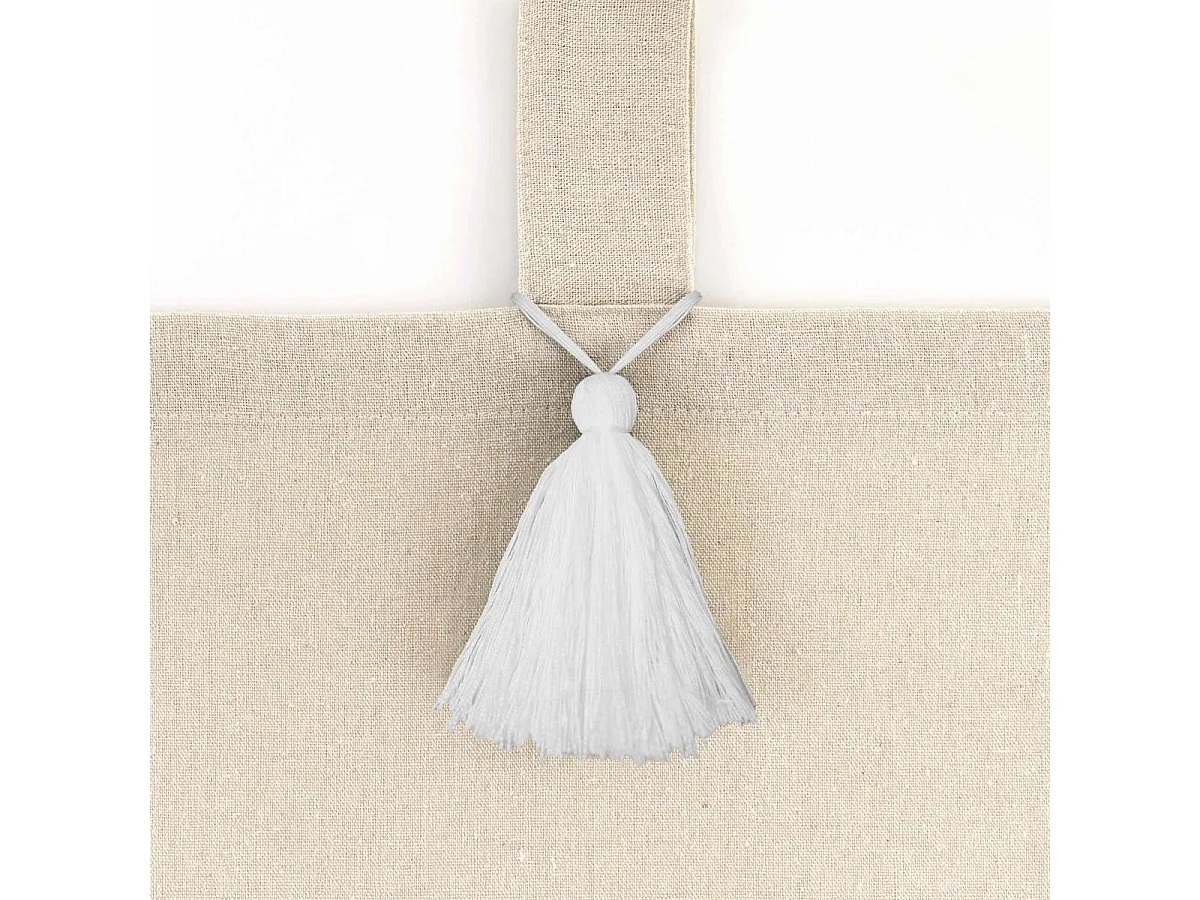 Rideau à Passants Avec Pompons "Cyrine" 140x240cm Beige