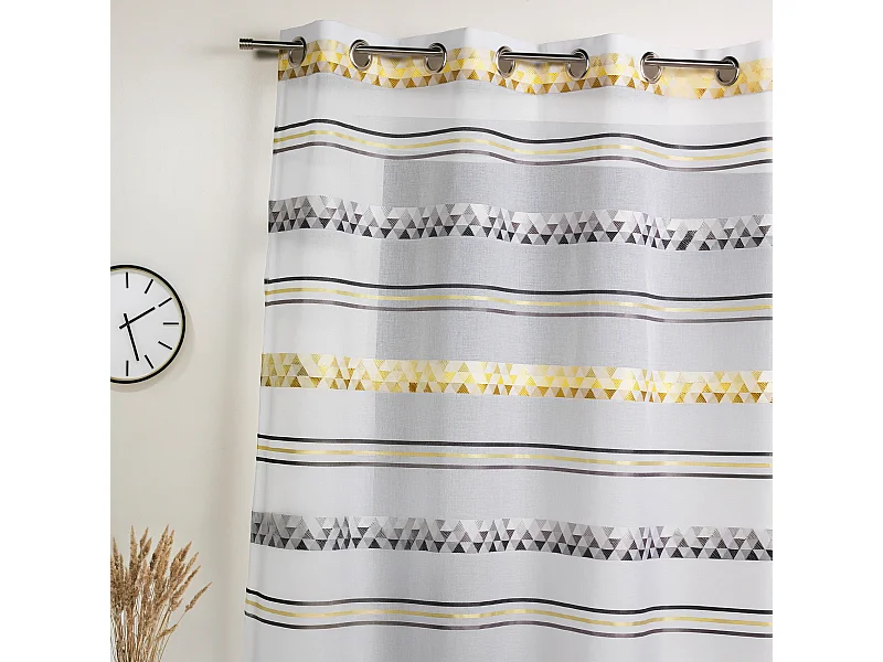 Voilage Jacquard en étamine géométrique