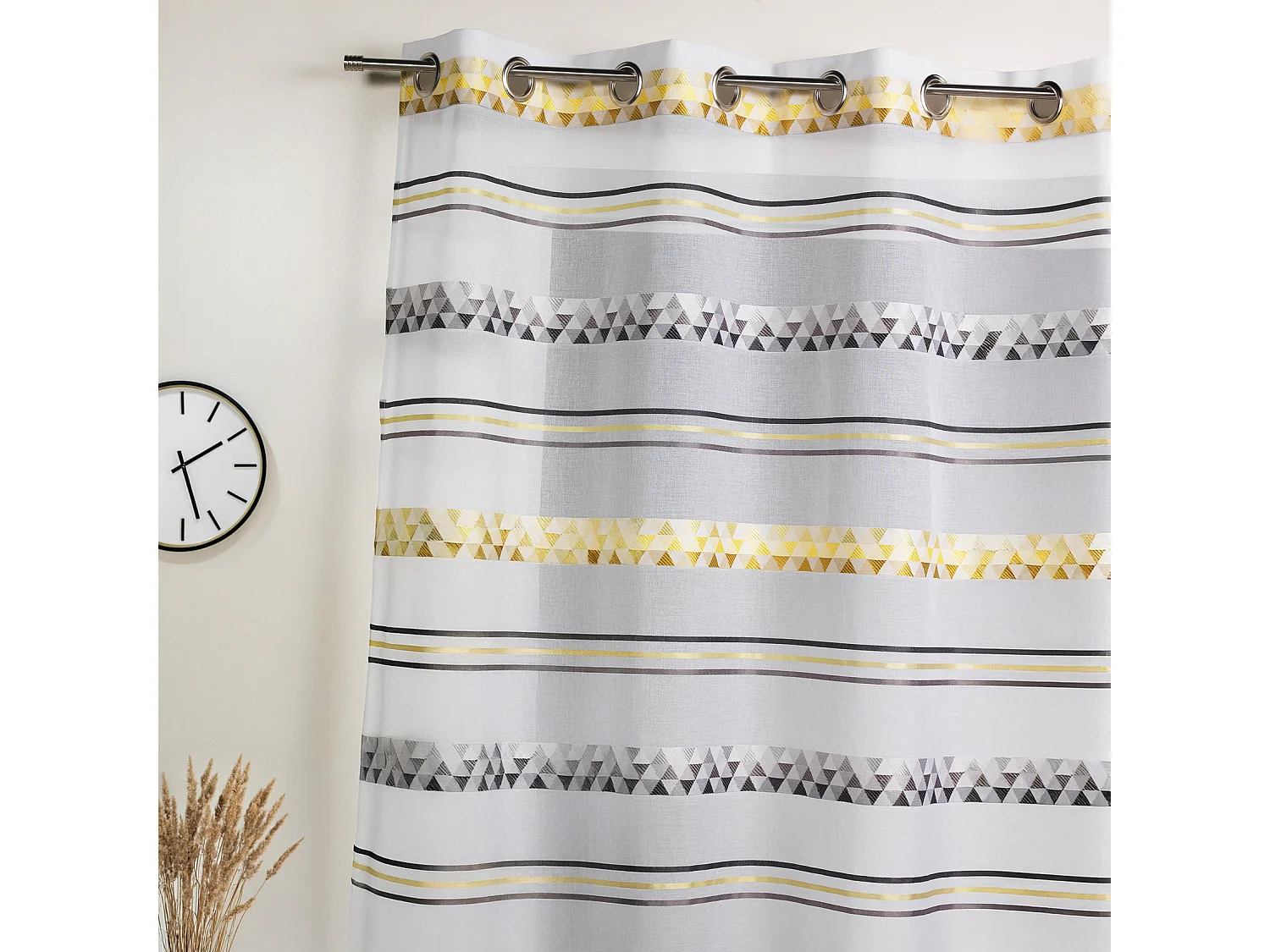 Voilage Jacquard en étamine géométrique