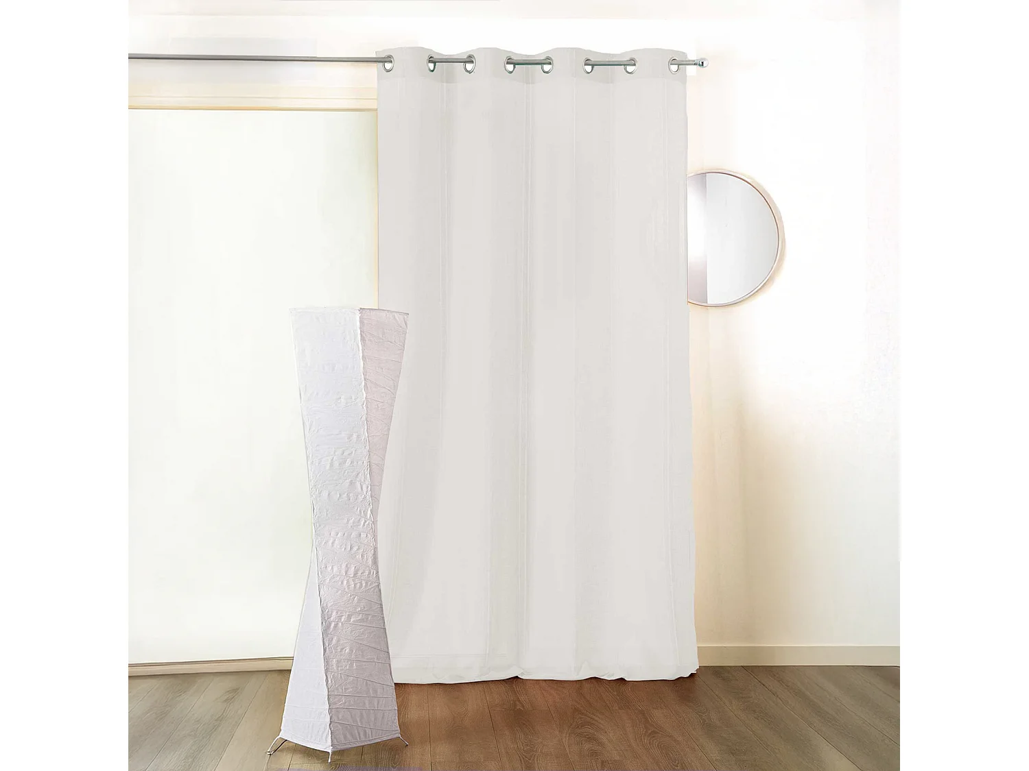 Voilage en Poly/Lin et Oeillets en Alu Brossé