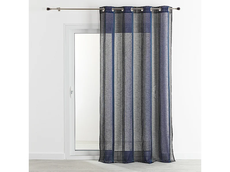 Visillo de gasa con rayas verticales y colores