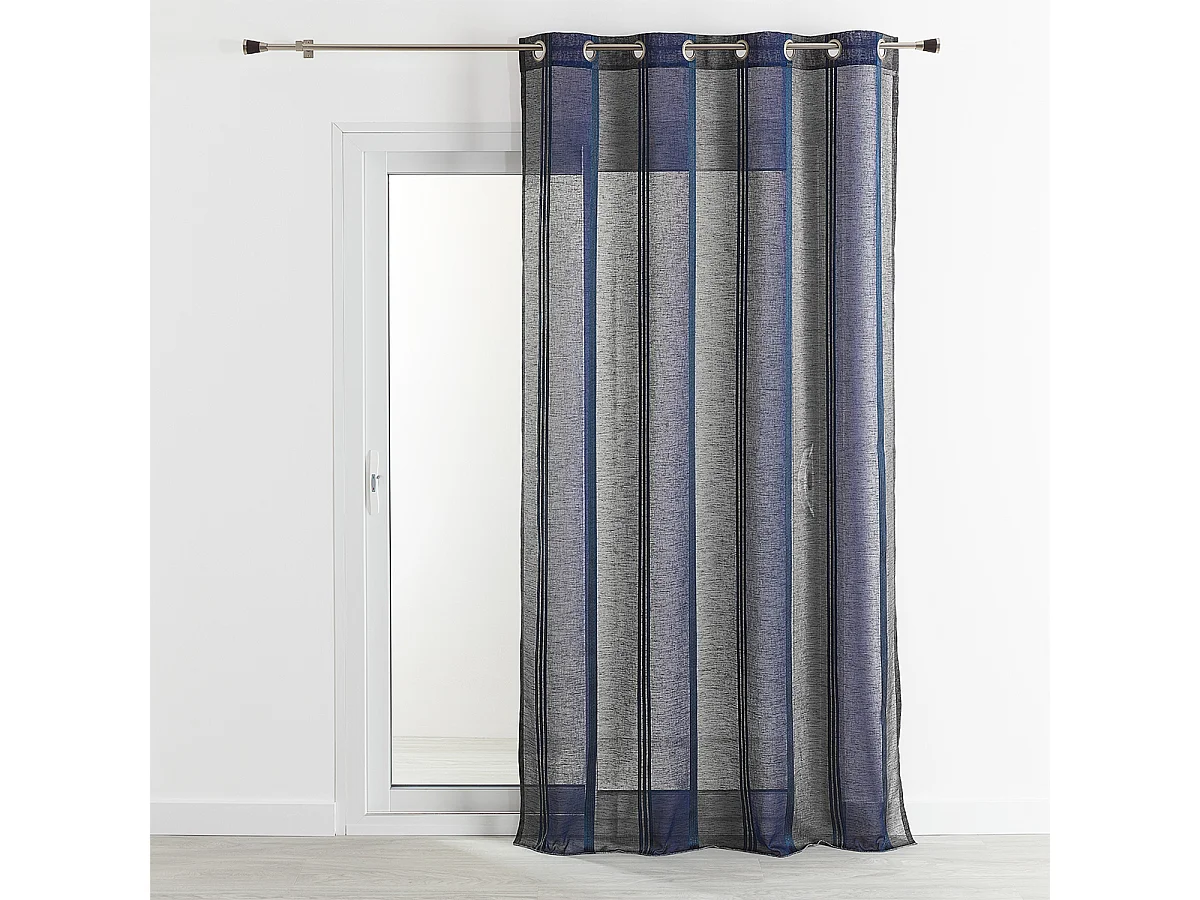 Visillo de gasa con rayas verticales y colores