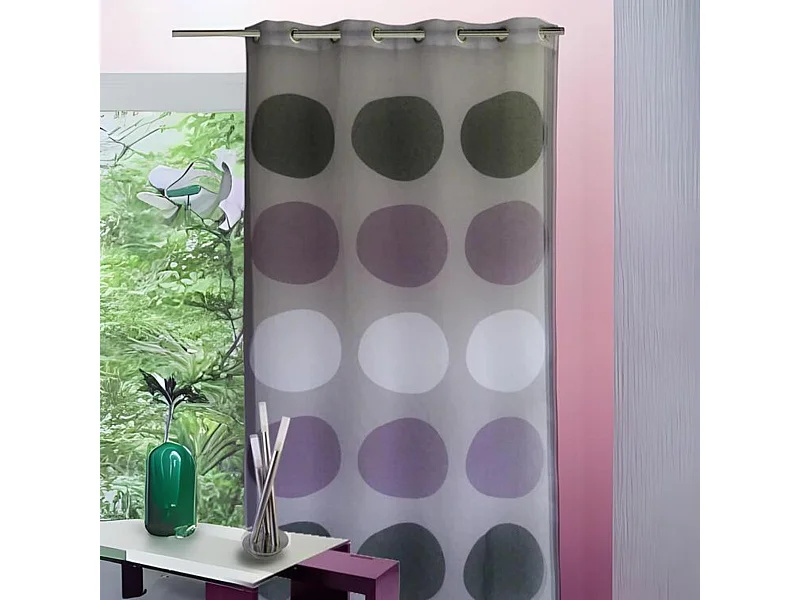 Voilage étamine avec des "Gros Pois"