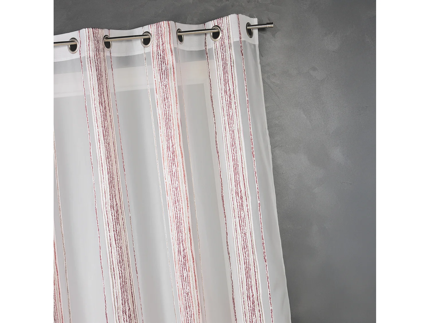 Voilage en jacquard à fines rayures verticales