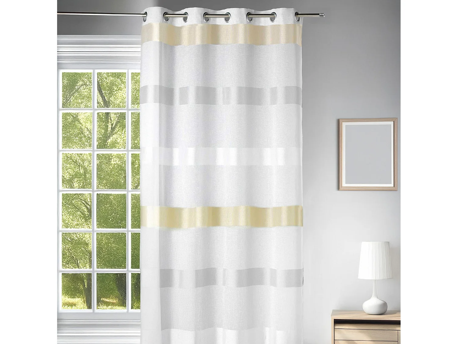 Voilage à Rayures Tricolores