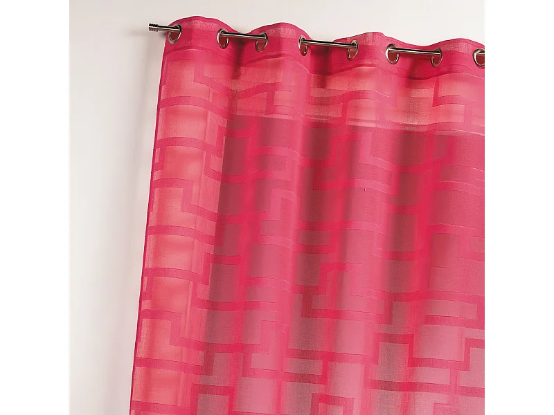 Vorhang aus Georgette mit geometrischen Orchideen-Drucken