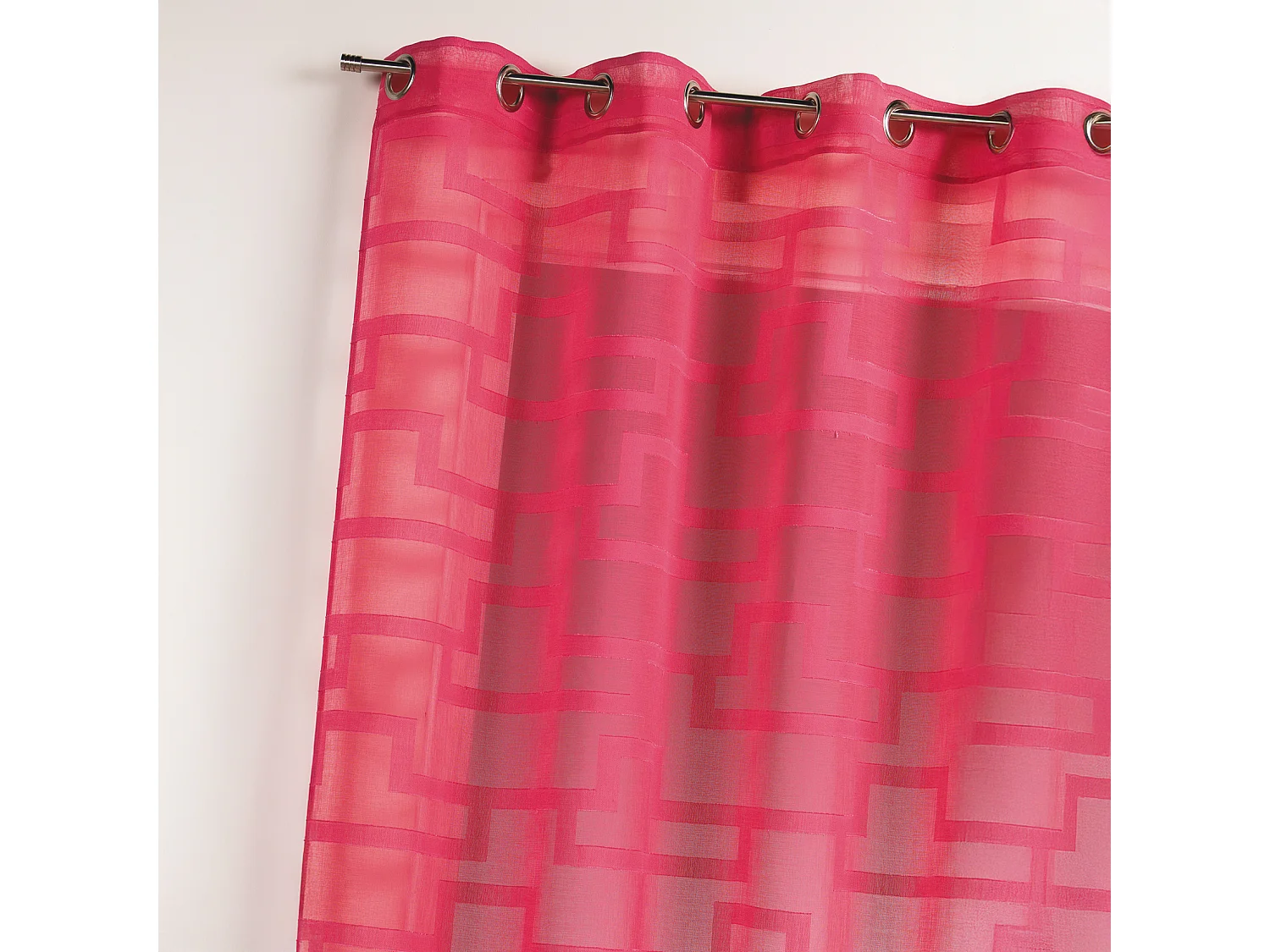 Vorhang aus Georgette mit geometrischen Orchideen-Drucken