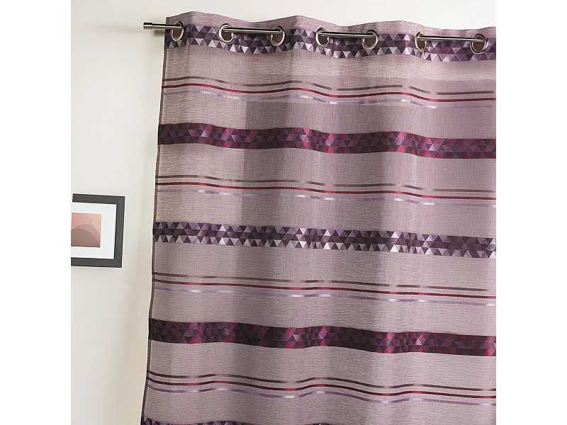 Voilage Jacquard en étamine géométrique