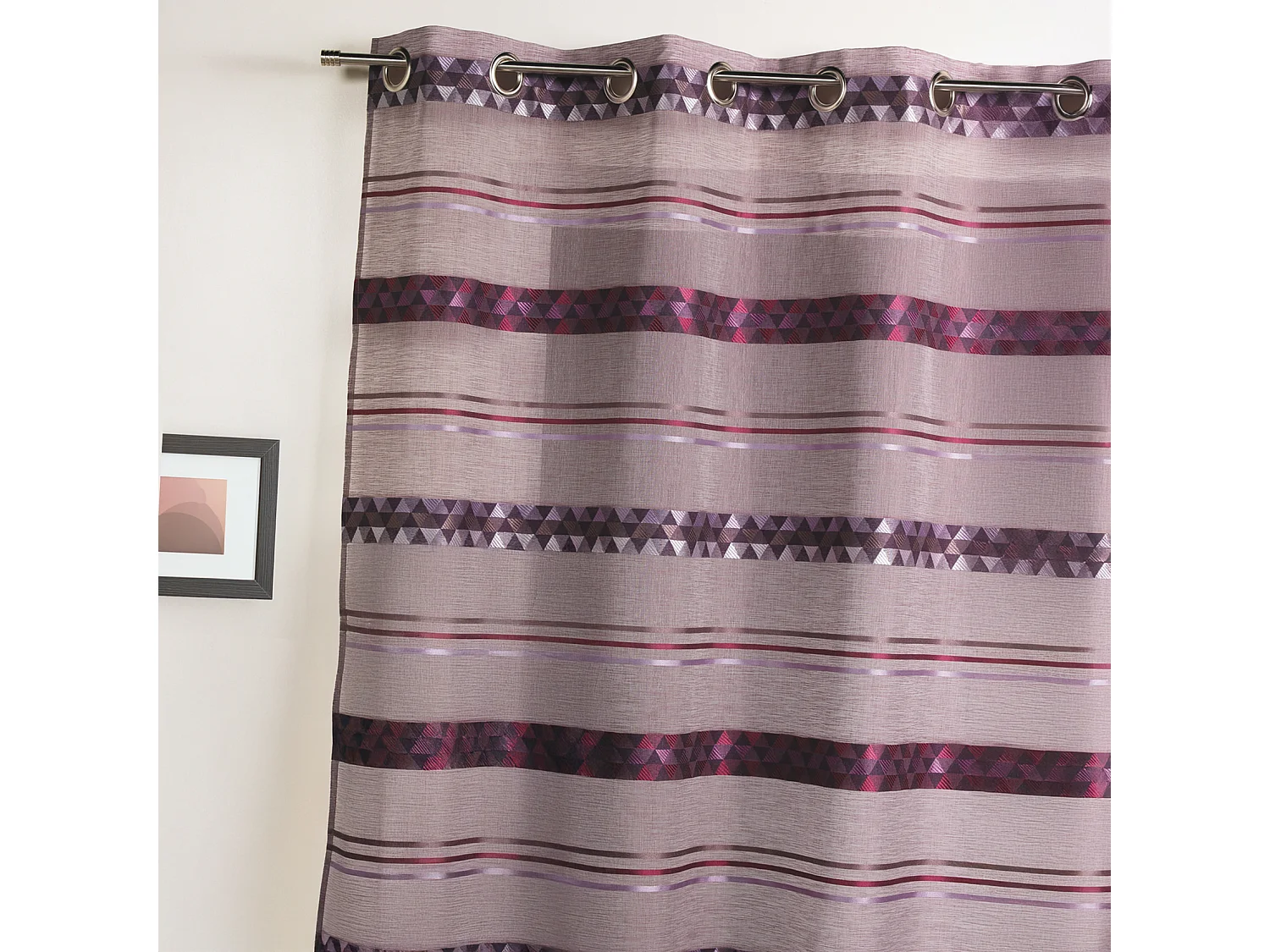 Voilage Jacquard en étamine géométrique