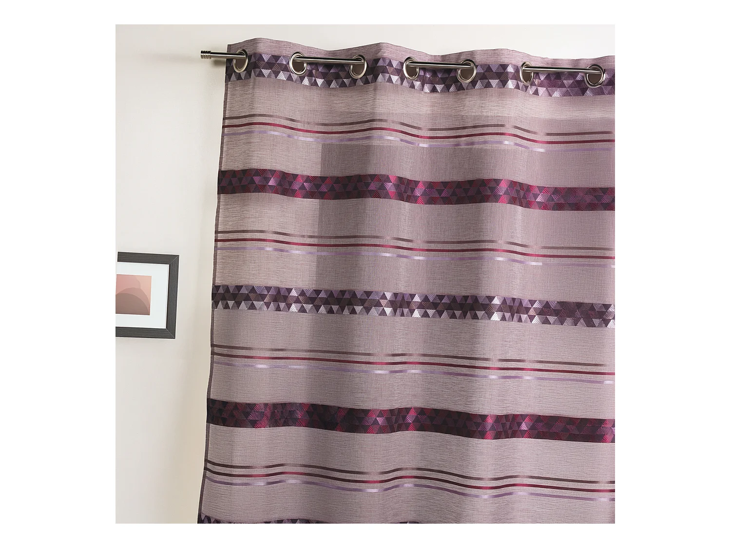 Voilage Jacquard en étamine géométrique