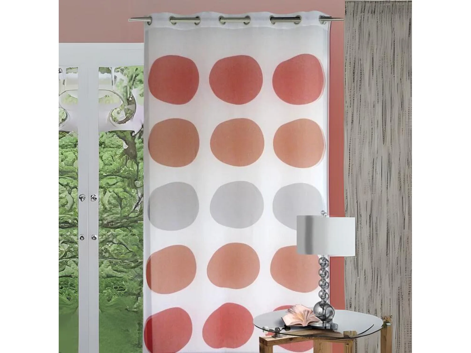 Voilage étamine avec des "Gros Pois"