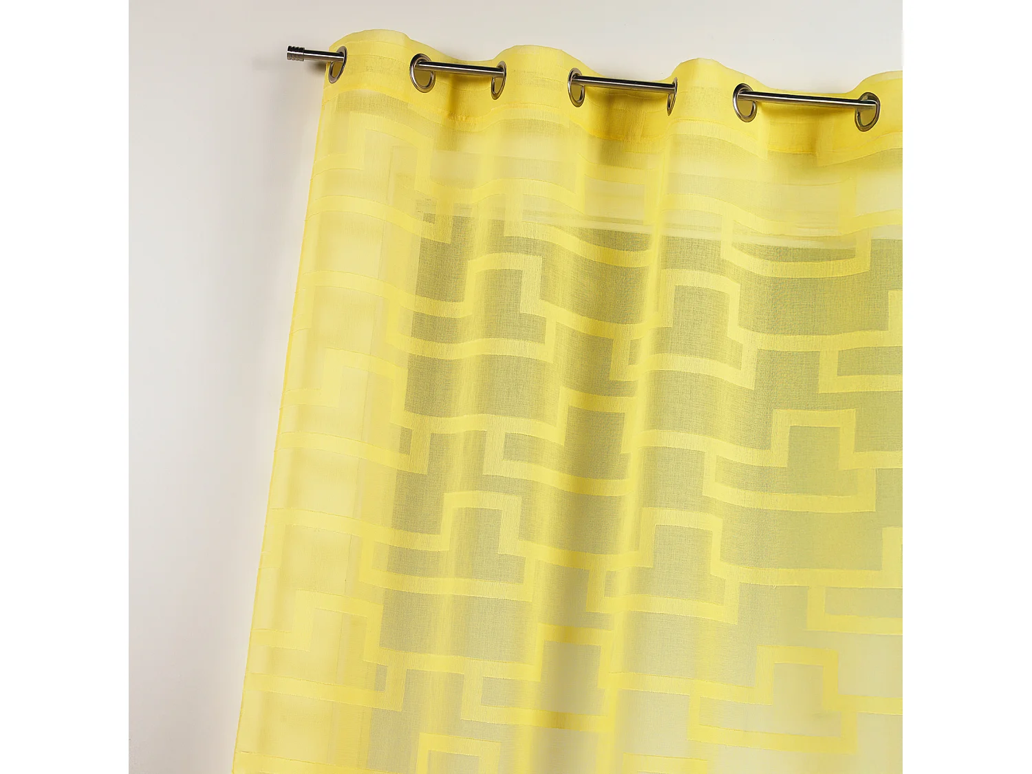 Vorhang aus Georgette mit geometrischen Orchideen-Drucken