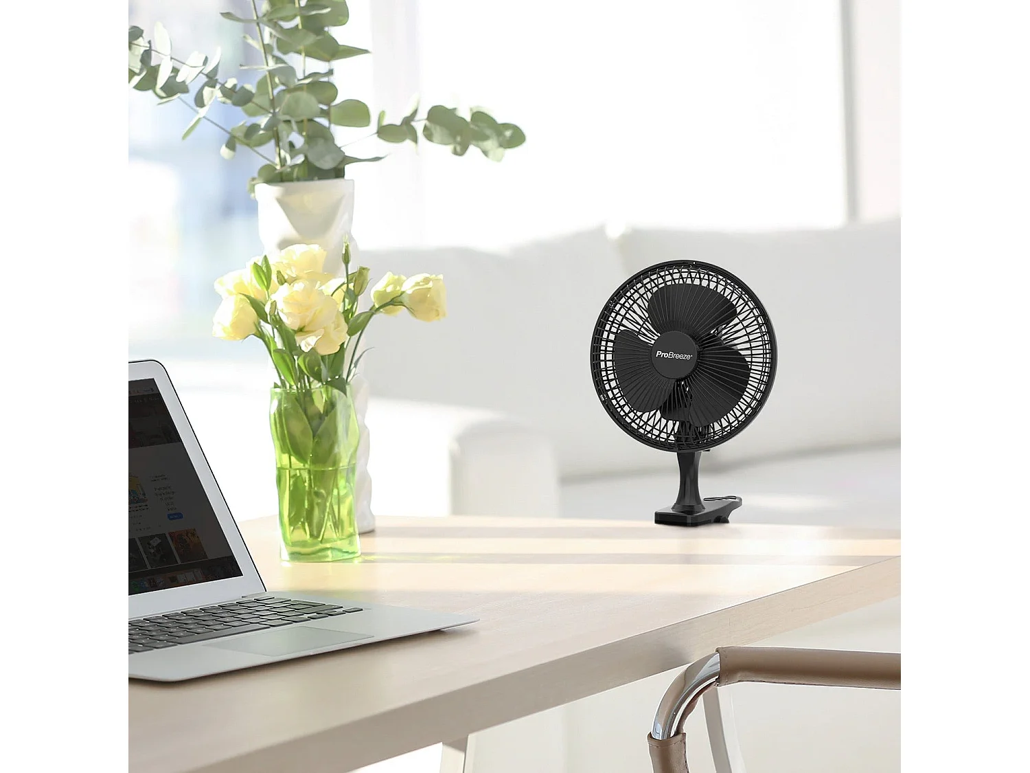 Pro Breeze Mini-clipventilator 6 - ultrastil en krachtig - zwart