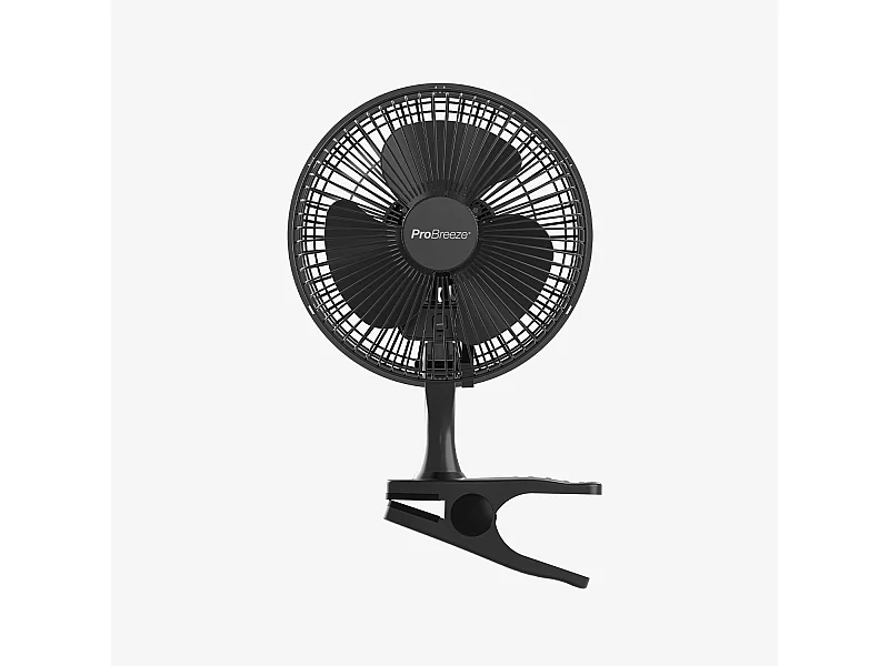 Pro Breeze Ventilador de pinza Mini 6 - ultra silencioso y de alta potencia - negro