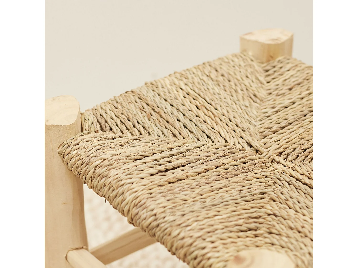 Taburete marroquí de madera de laurel 40 cm