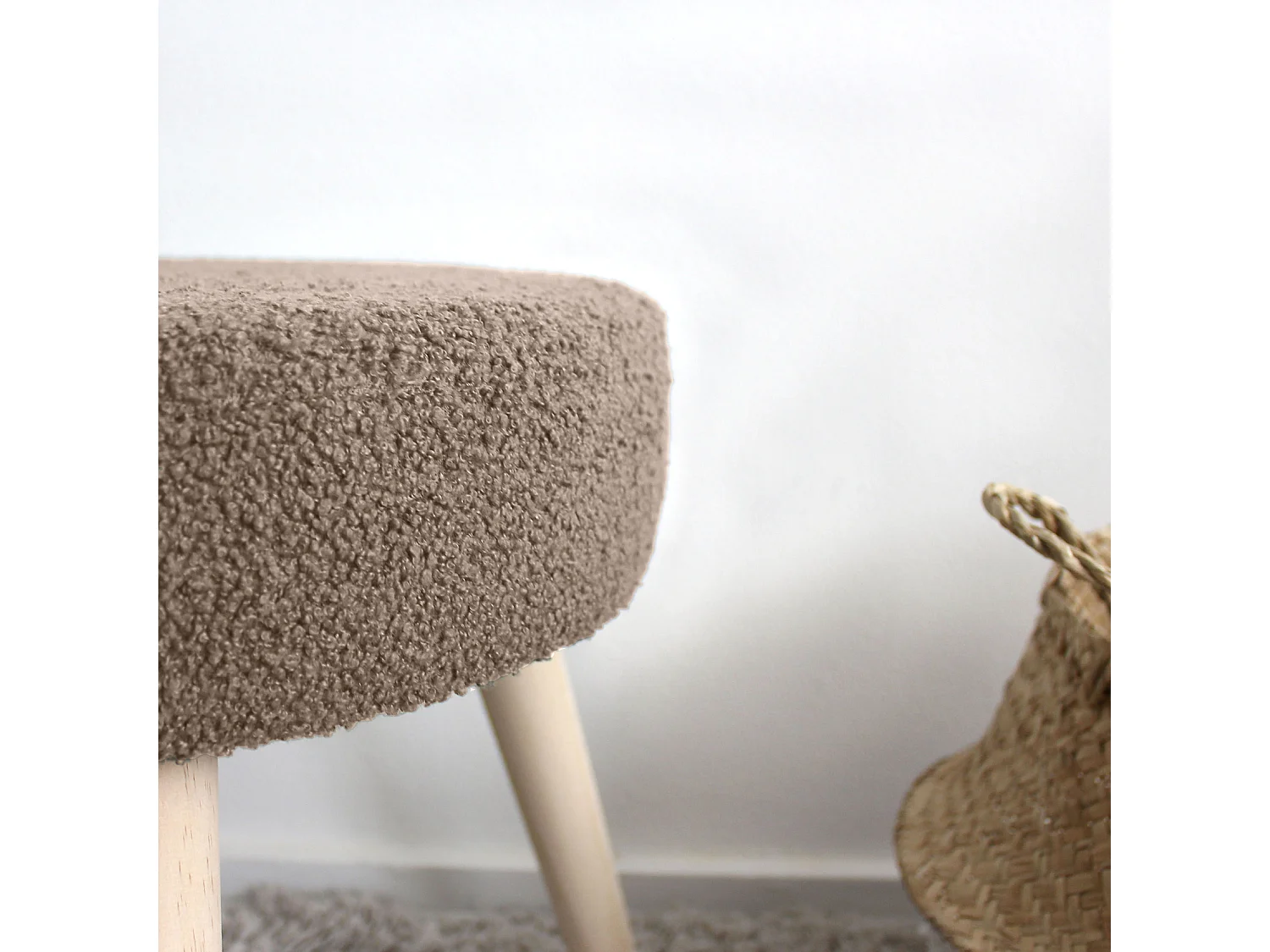 Taburete redondo de bucles 45 x 45 x 40 cm