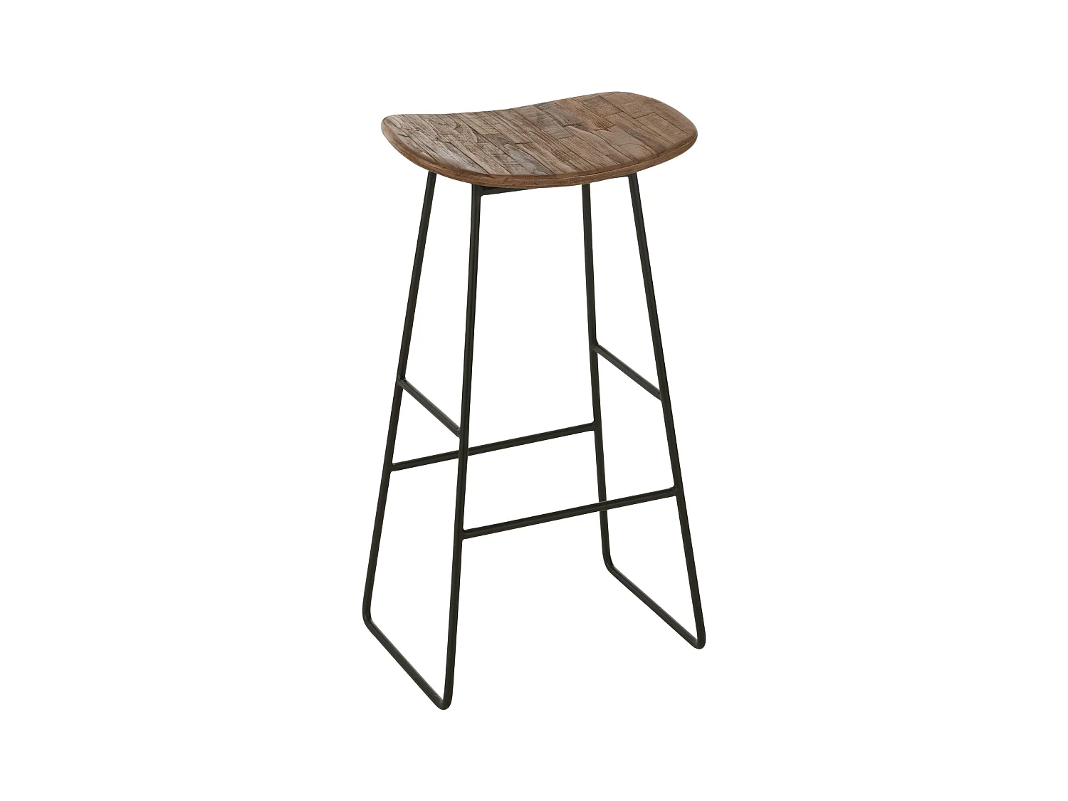 Tabouret de Bar en Bois "Teck" 74cm Naturel