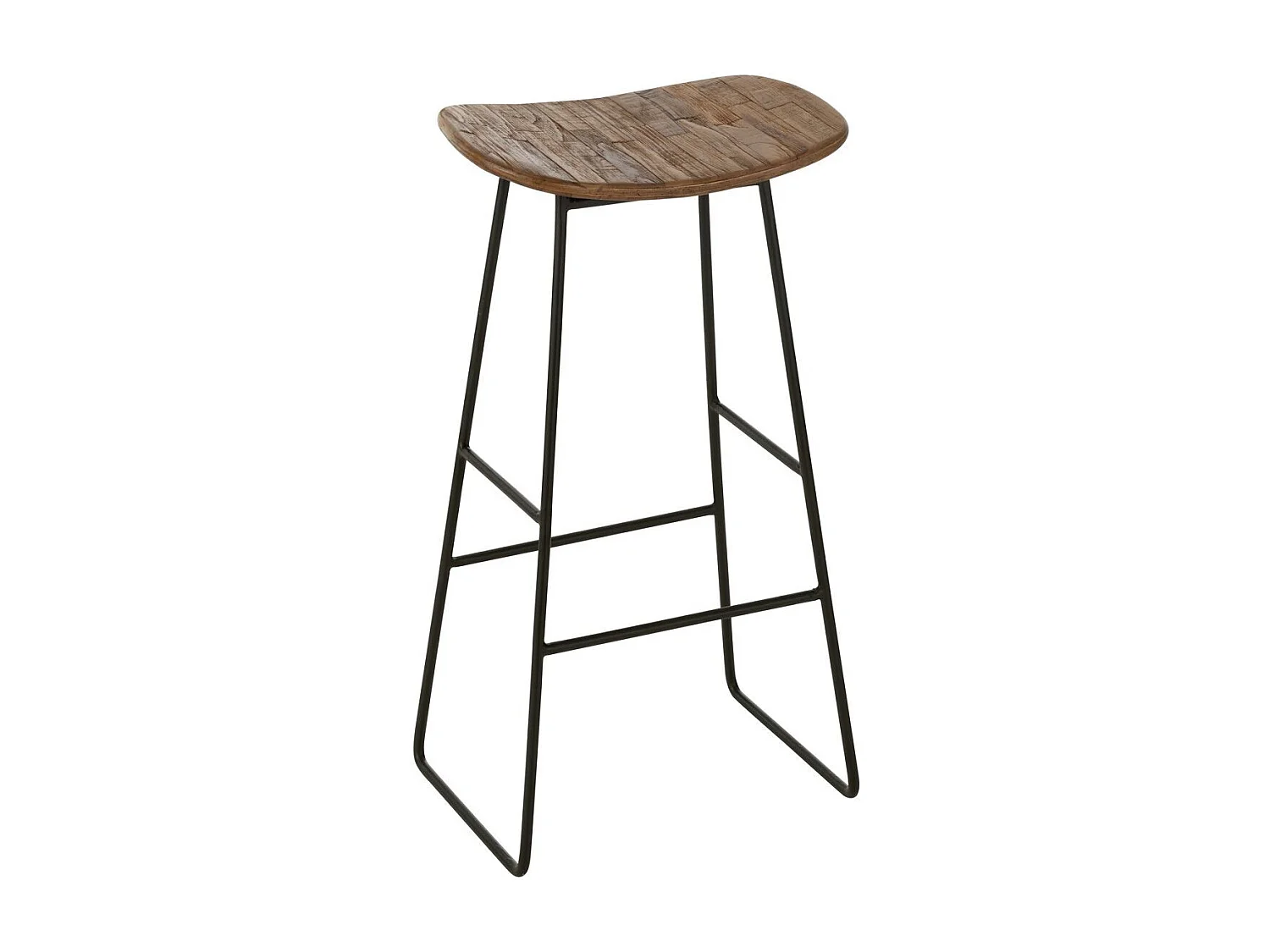 Tabouret de Bar en Bois "Teck" 74cm Naturel